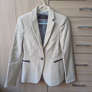 Zara Beige Textured Blazer